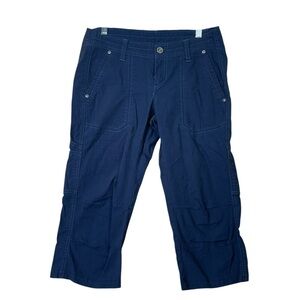 Kuhl Womens Cargo Crops Sz 4 Navy Blue Casual Hiking Outdoor Pockets Lightweight